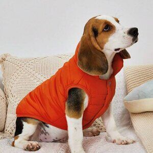 Orange XL Fleece Lined Snap front dog jacket, NWT